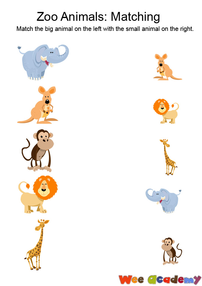 matching animals and their babies worksheet